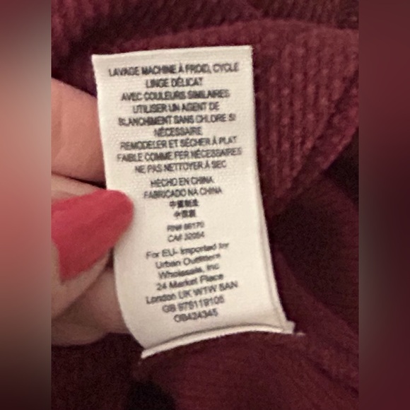 Free People We The Free Sunnie Valley Cuff Thermal Top Boho Maroon Rust Size M - Picture 12 of 14